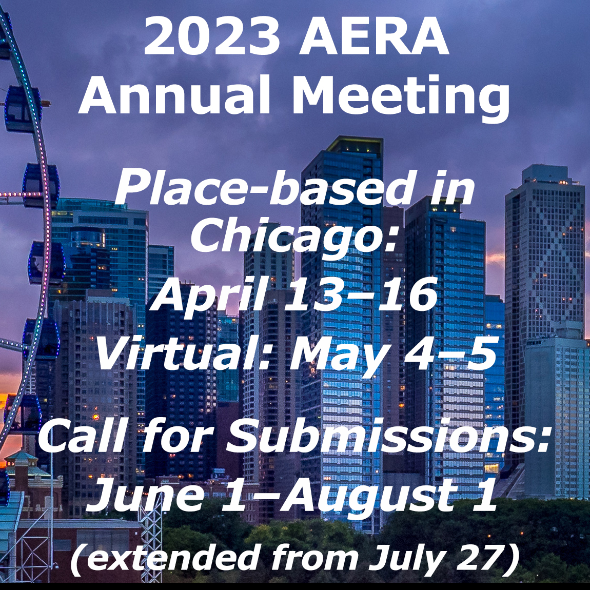 Submissions Deadline for 2023 Annual Meeting Extended to August 1